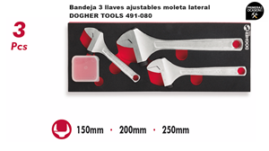 Llave ajustable (inglesa) moleta lateral 200 mm DOGHER TOOLS 491-200