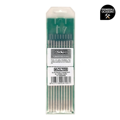 Imagen de 10 electrodos Tungsteno verde SOLTER 4.0 mm