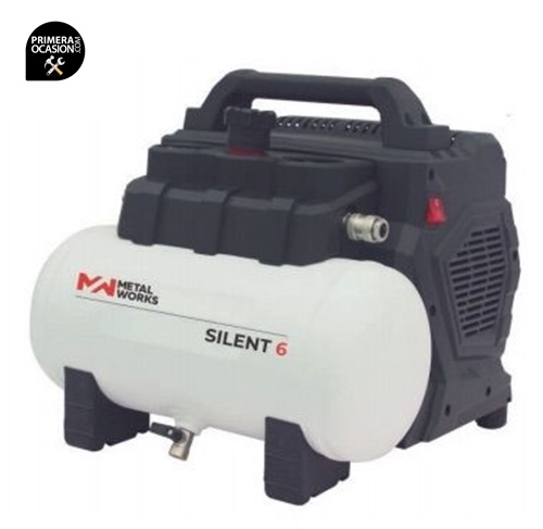 Imagen de Compresor aire silencioso 6 litros METALWORKS